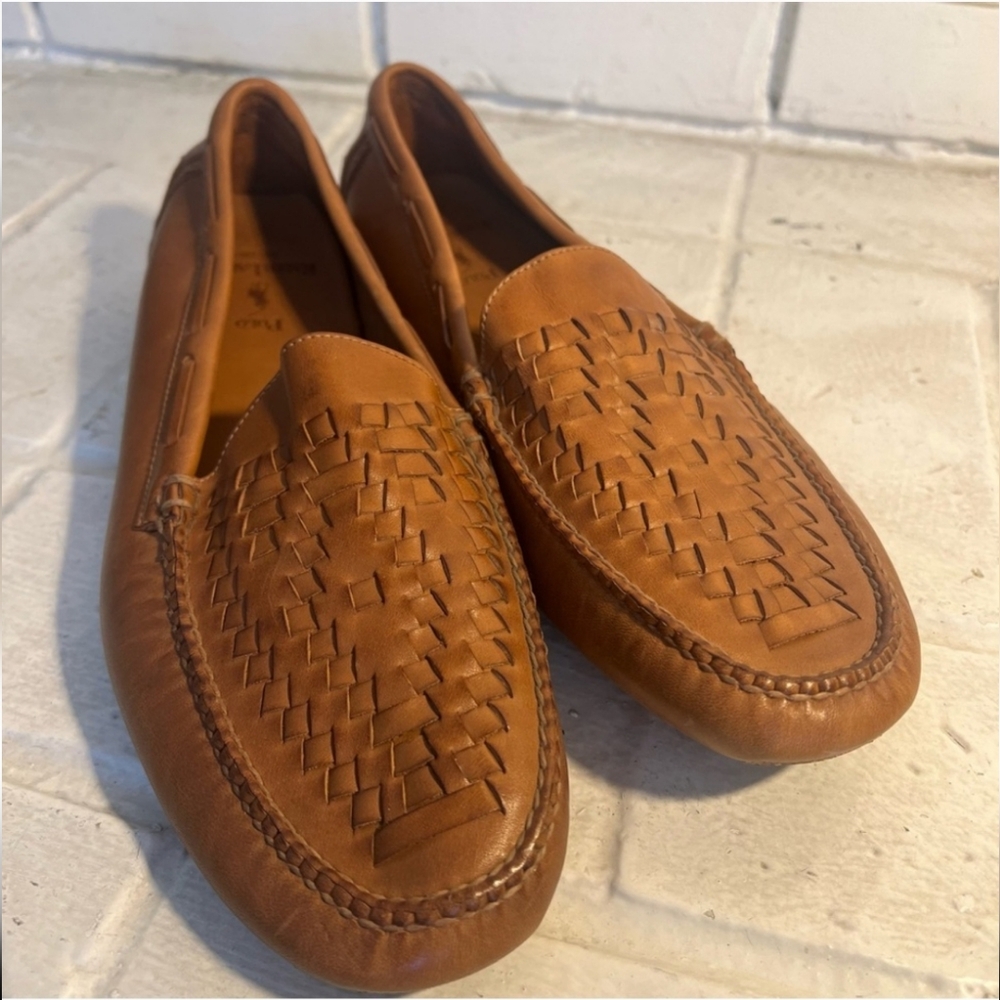 Polo Ralph Lauren Woven Leather Driving Loafer Moccasins 11.5D 506787 LN